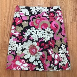 J. Crew Pink Floral Pencil Skirt